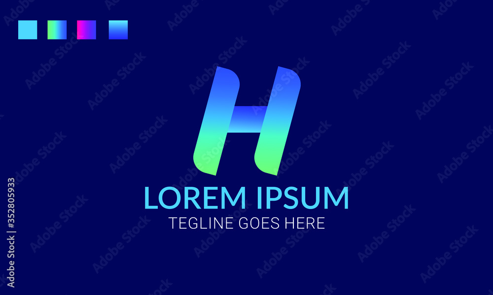 Letter “H” Modern Logo Template Design Vector