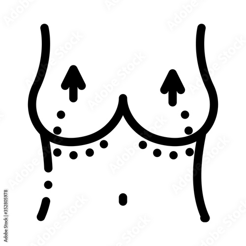 breast lift icon vector. breast lift sign. isolated contour symbol illustration