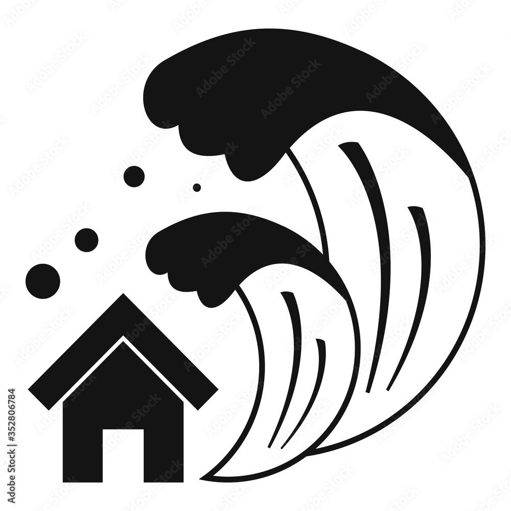 Naklejka premium Tsunami icon. Simple illustration of tsunami vector icon for web design isolated on white background