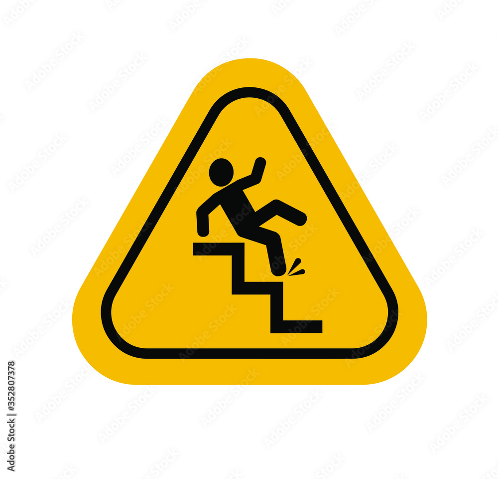 wet stairs sign on white background wet stairs sign on white background