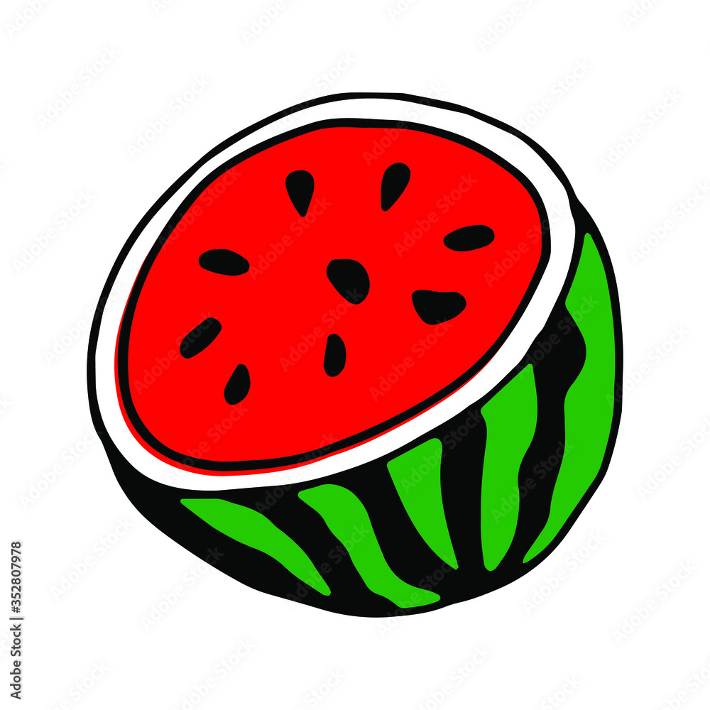 Vector Watermelon for design of cafe, restaurant.