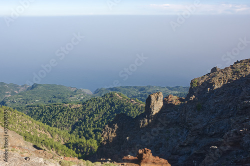 View from volcano on La Palma, Canary Isles