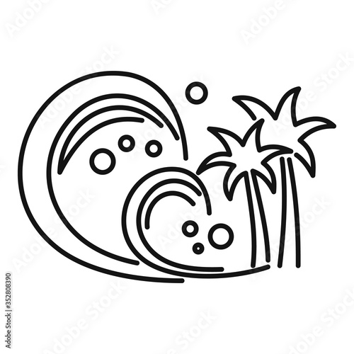 Seismic tsunami icon. Outline seismic tsunami vector icon for web design isolated on white background