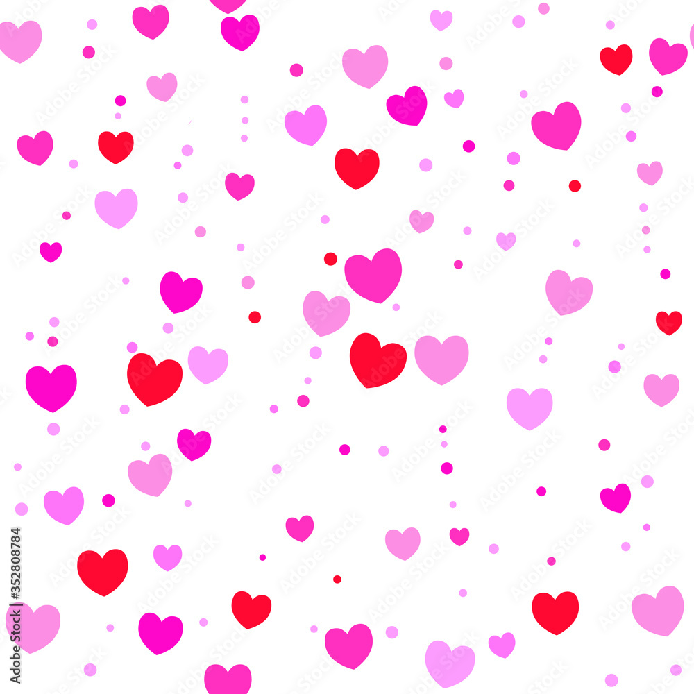 Beautiful Confetti Hearts Falling on Background. Invitation Template Background Design, Greeting Card, Poster. Valentine Day. Vector illustration Beautiful Confetti Hearts Falling on Background. Invitation Template Background Design, Greeting Card, Poster. Valentine Day. Vector illustration