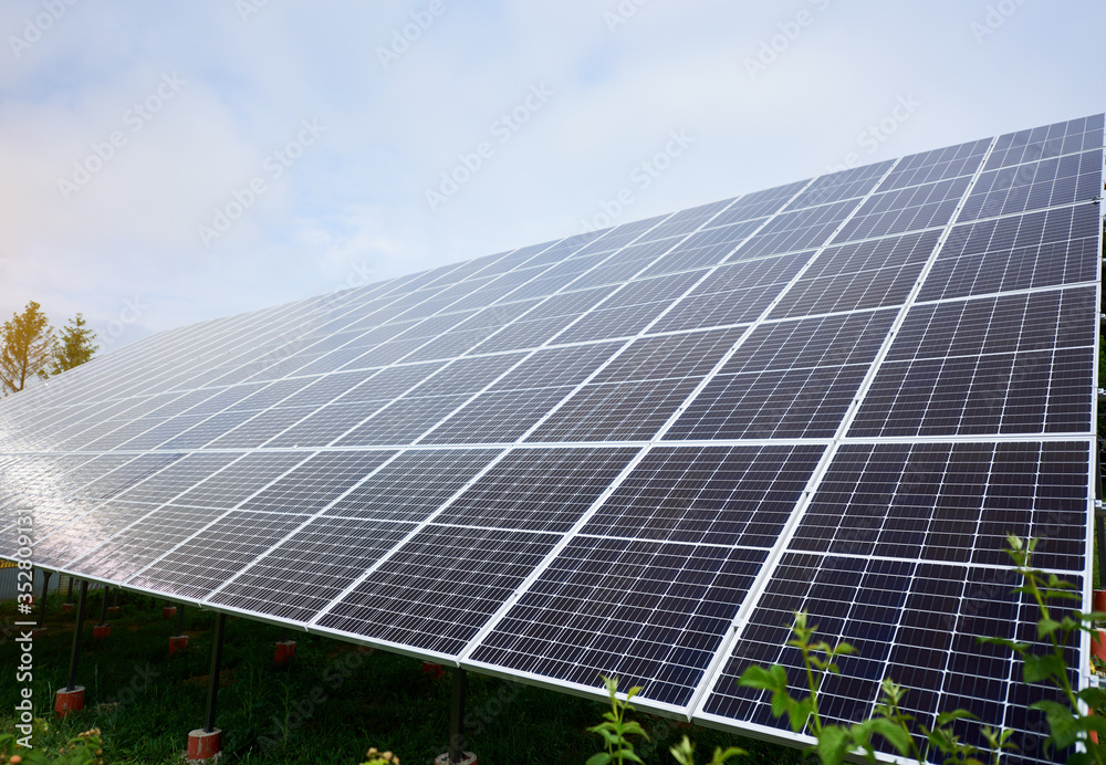 Solar panels sky background. Renewable energy concept. Science technology. Ecology concept. Science background. Alternative sun energy concept. Solar panels sky background. Renewable energy concept. Science technology. Ecology concept. Science background. Alternative sun energy concept.