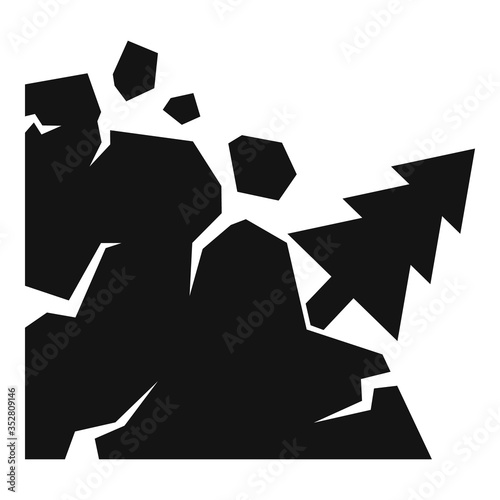 Landslide place icon. Simple illustration of landslide place vector icon for web design isolated on white background