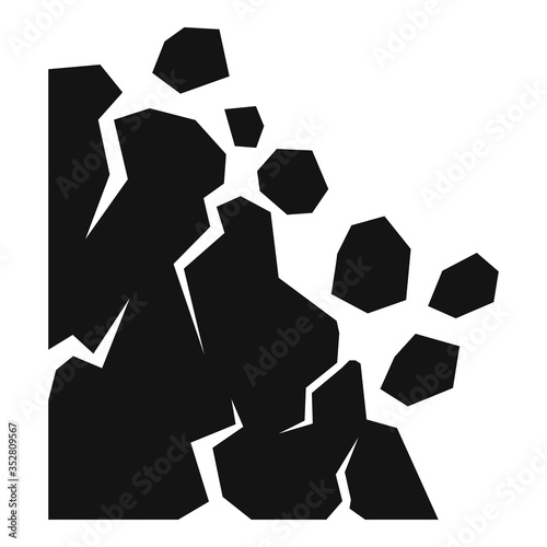 Down landslide icon. Simple illustration of down landslide vector icon for web design isolated on white background