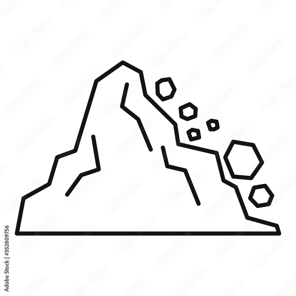 Landslide icon. Outline landslide vector icon for web design isolated on white background Landslide icon. Outline landslide vector icon for web design isolated on white background