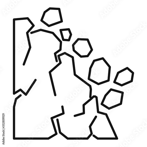 Accident landslide icon. Outline accident landslide vector icon for web design isolated on white background
