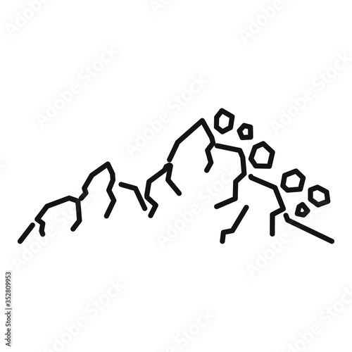 Earthquake landslide icon. Outline earthquake landslide vector icon for web design isolated on white background
