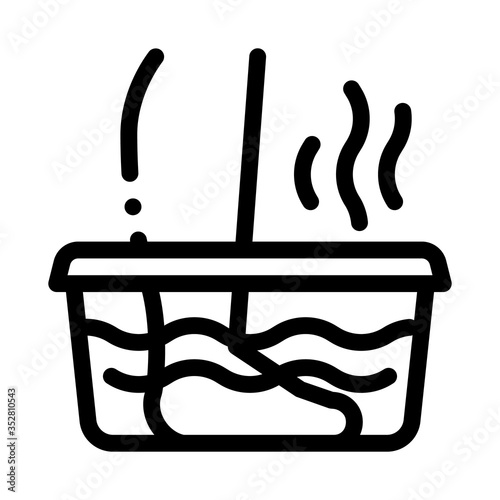 steaming foot bath icon vector. steaming foot bath sign. isolated contour symbol illustration