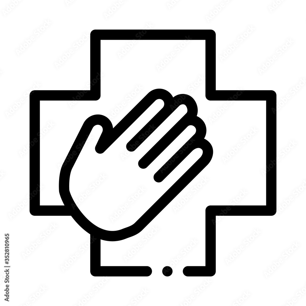 medical helping hand icon vector. medical helping hand sign. isolated contour symbol illustration medical helping hand icon vector. medical helping hand sign. isolated contour symbol illustration