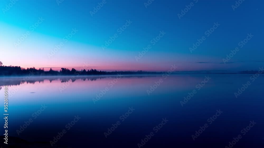 Deautiful river landscape in the morning at dawn - timelapse Deautiful river landscape in the morning at dawn - timelapse