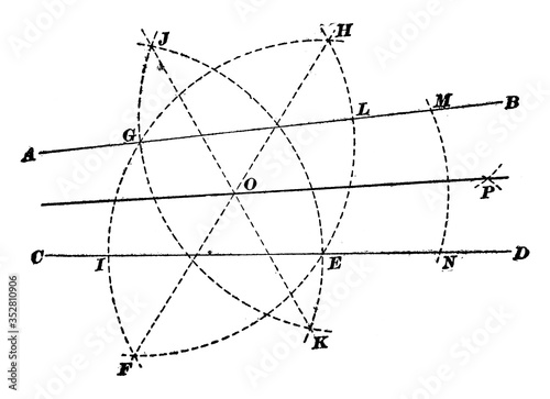 Bisect An Angle, vintage illustration.