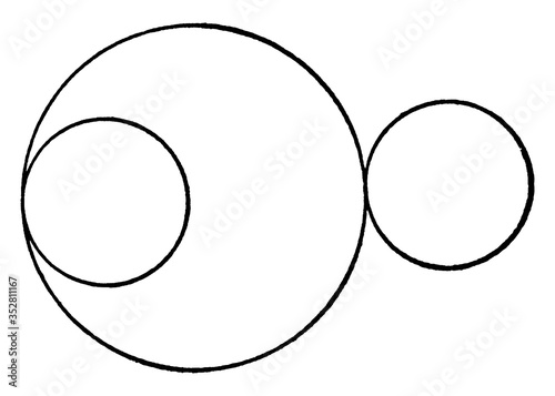 Two Small Circles, vintage illustration.