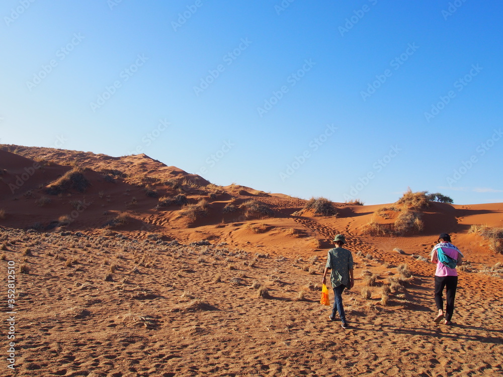 Women arriving at Elim Dunes, Namibia