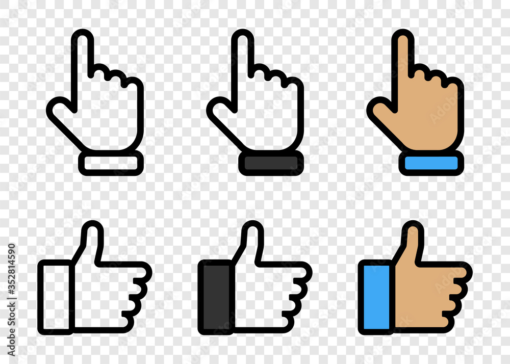 Thumbs up and down with pointing finger. Like and dislike vector icons, isolated. Like or Thumb up and down with pointing finger in linear design. Thumb up. Like. Dislike icon. Vector illustration Thumbs up and down with pointing finger. Like and dislike vector icons, isolated. Like or Thumb up and down with pointing finger in linear design. Thumb up. Like. Dislike icon. Vector illustration