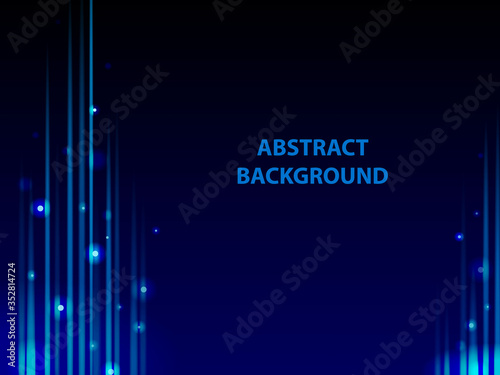 Blue technology abstract background of blue glowing line and blue glow circle. Blue glow speed line. Vector design for prints, flyers, banners, invitations card, special offer and more.