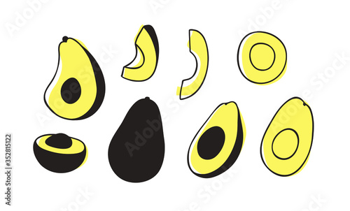 Doodle seamless pattern. Hand drawn stylish fruit and vegetable. Vector artistic drawing fresh organic food. Summer illustration vegan ingrediens for smoothies