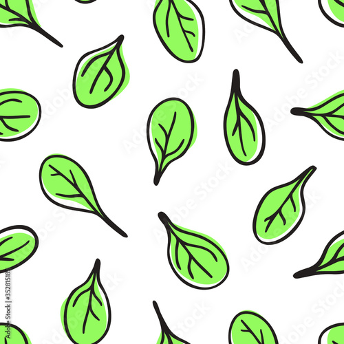 Doodle seamless pattern. Hand drawn stylish fruit and vegetable. Vector artistic drawing fresh organic food. Summer illustration vegan ingrediens for smoothies