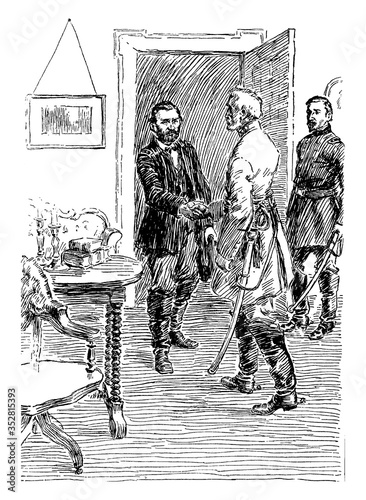 Grant and Lee, vintage illustration.