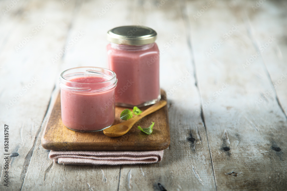 Homemade raspberry curd or cream Homemade raspberry curd or cream
