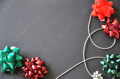 Christmas Decoration Card on Black Background