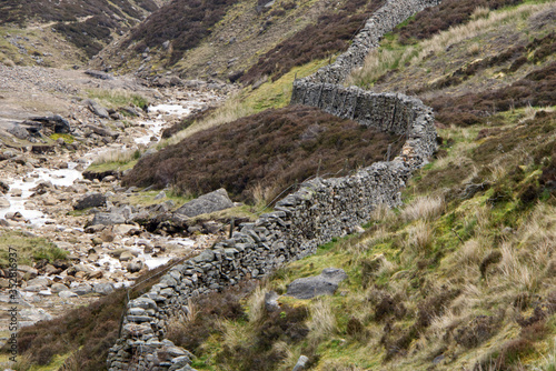 Dry stacked stone walls in the Yorkshire Dales United Kingdom