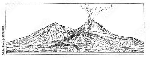 Vesuvius, vintage illustration.