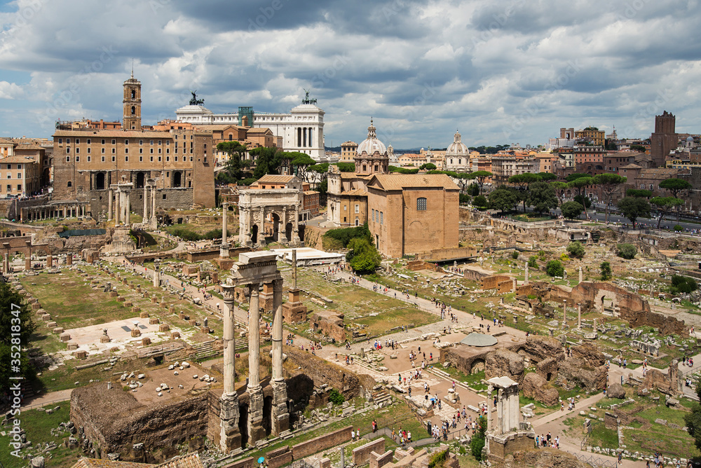 Wiew of Roman Forum in Rome, Italy