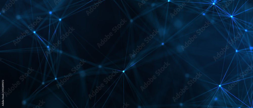 Abstract futuristic - technology with polygonal shapes on dark blue background. Design digital technology concept..