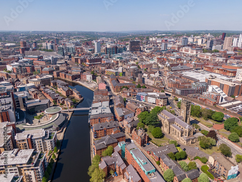 Leeds Minster and River Aire From Above