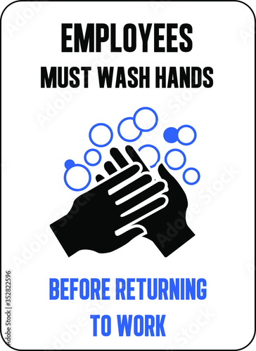 Employees must wash hands sign