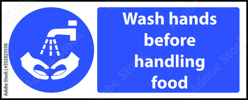 wash hands before handling food sign