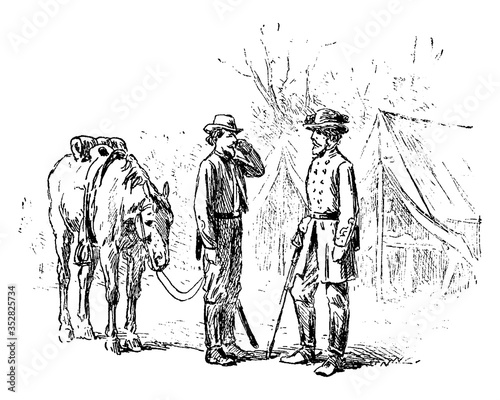Confederate General, vintage illustration