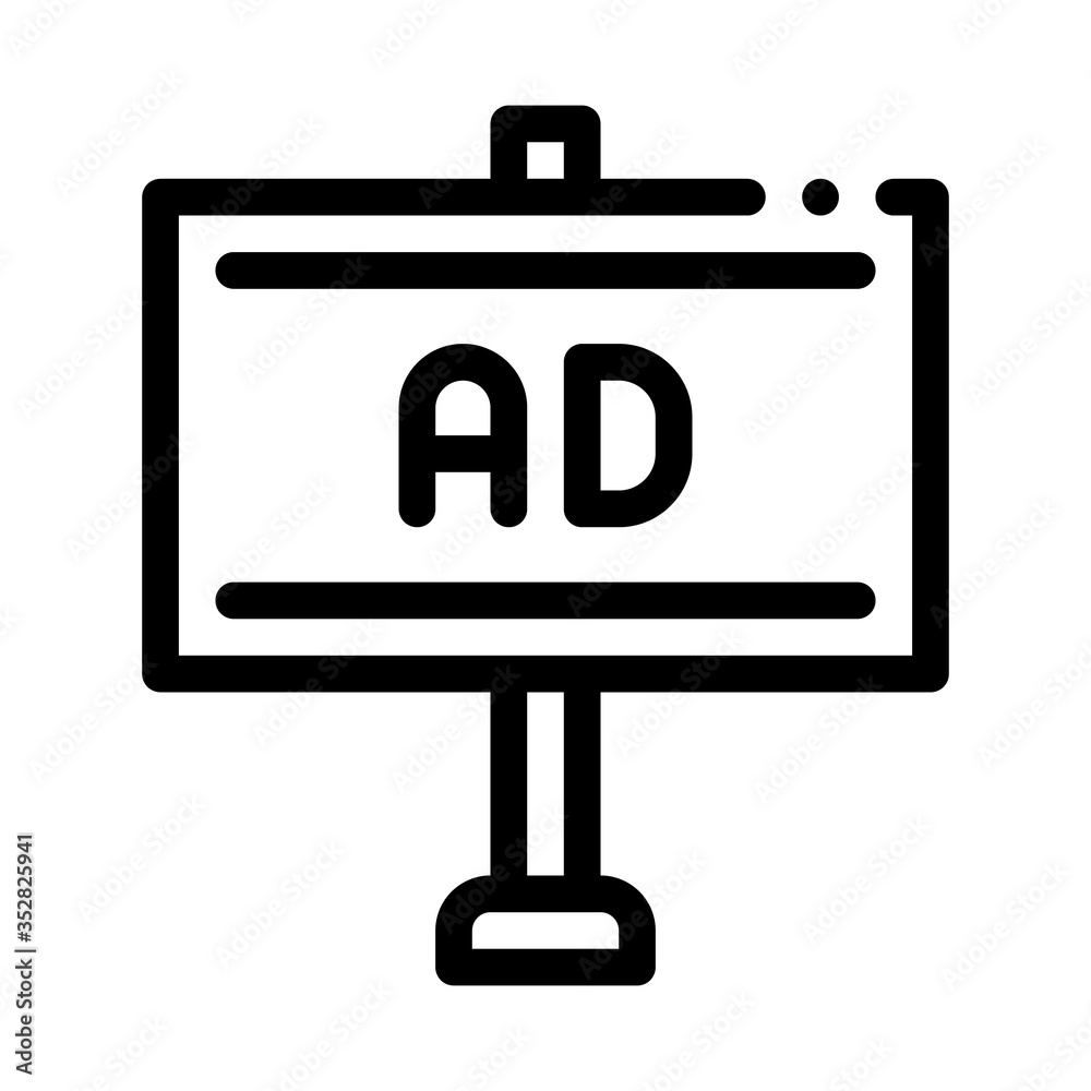 pole-mounted billboard icon vector. pole-mounted billboard sign. isolated contour symbol illustration pole-mounted billboard icon vector. pole-mounted billboard sign. isolated contour symbol illustration