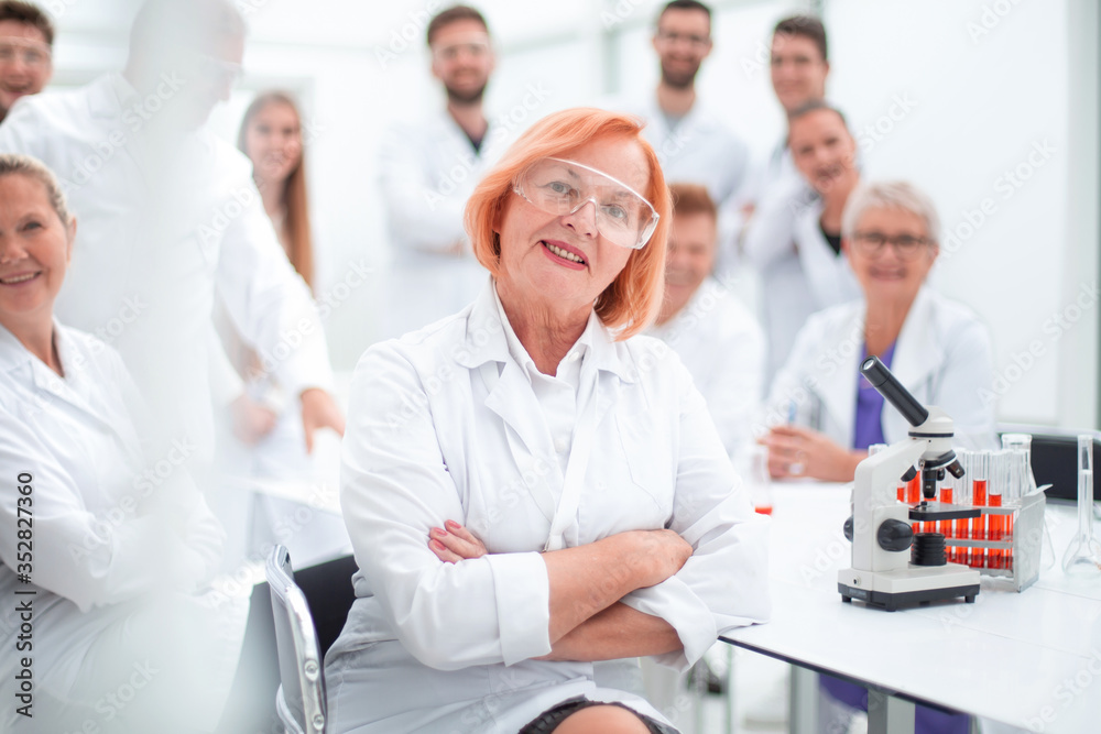 tight-knit team of a scientific laboratory in the workplace. tight-knit team of a scientific laboratory in the workplace.