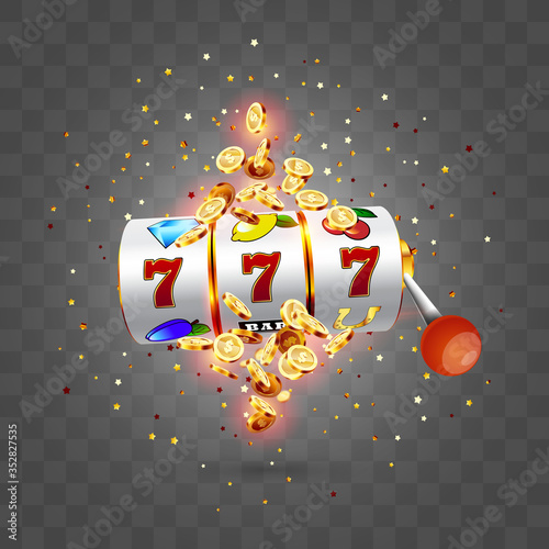 Golden slot machine wins the jackpot.
