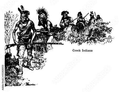 Civilized tribes, vintage illustration.