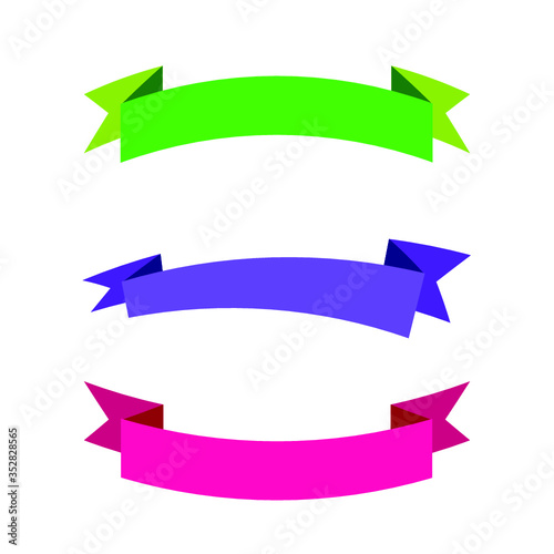 Free Download Banner ribbon beautiful set illustration - GFXLoad
