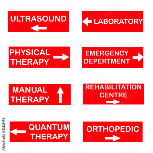 Set of the hospital signs