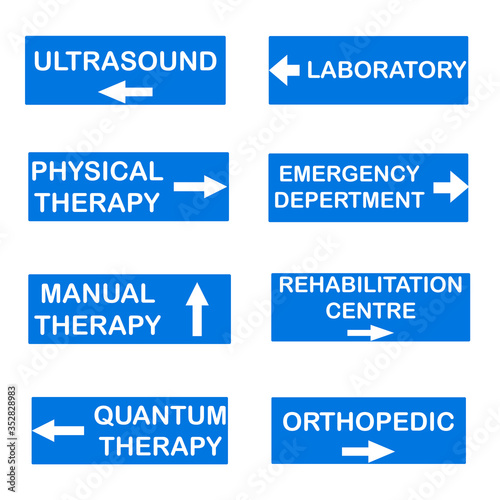 Set of the hospital signs
