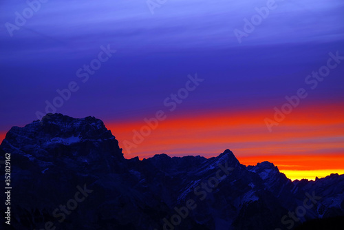 Sunset alpine light in the Dolomites, Italy, Europe © Rechitan Sorin