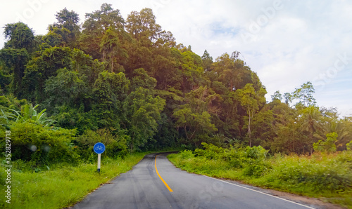 Country Road in the morning around Songkhla Lake at Koh Yao Thailand.