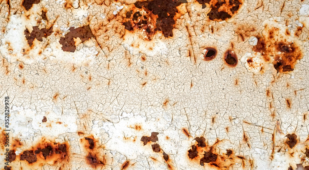 Rust and white paint background,Rusty metal background with streaks of rust,white paint on rust, Rust and white paint background,Rusty metal background with streaks of rust,white paint on rust,