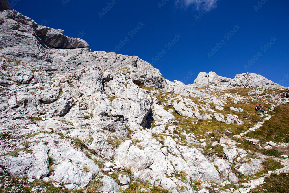 Julian Alps landscape - path to Prisojnik peak