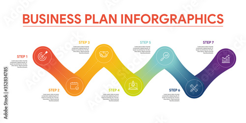 Business Planning Infographic Vector Illustration Concept. Colorful graph for web & print.