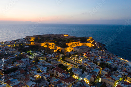 Aerial view of Rethymno city in Crete