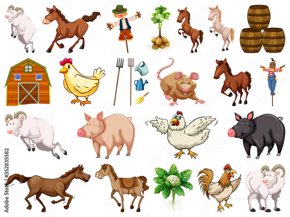 Fototapeta premium Set of farm element