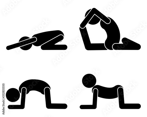 Darstellung unterschiedlicher Yogastellungen